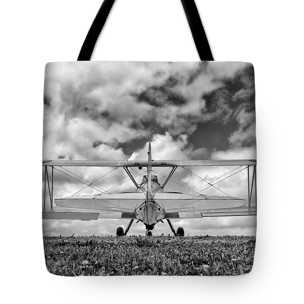 2012 Tote Bag featuring the photograph Dreaming of Flight, in Black and White by Chris Buff