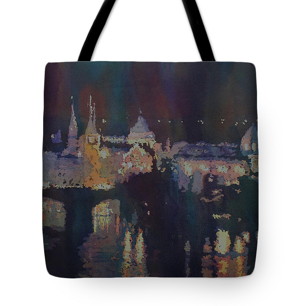 Czech Tote Bag featuring the painting Dreaming of Prague by Jenny Armitage