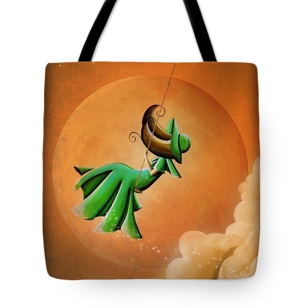 Girl Tote Bag featuring the painting Dreamland by Cindy Thornton