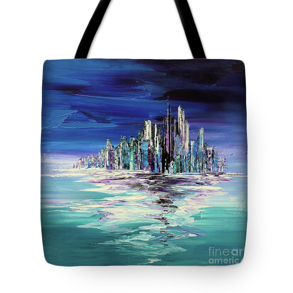 Ocean Tote Bag featuring the painting Dreamland Isle by Tatiana Iliina