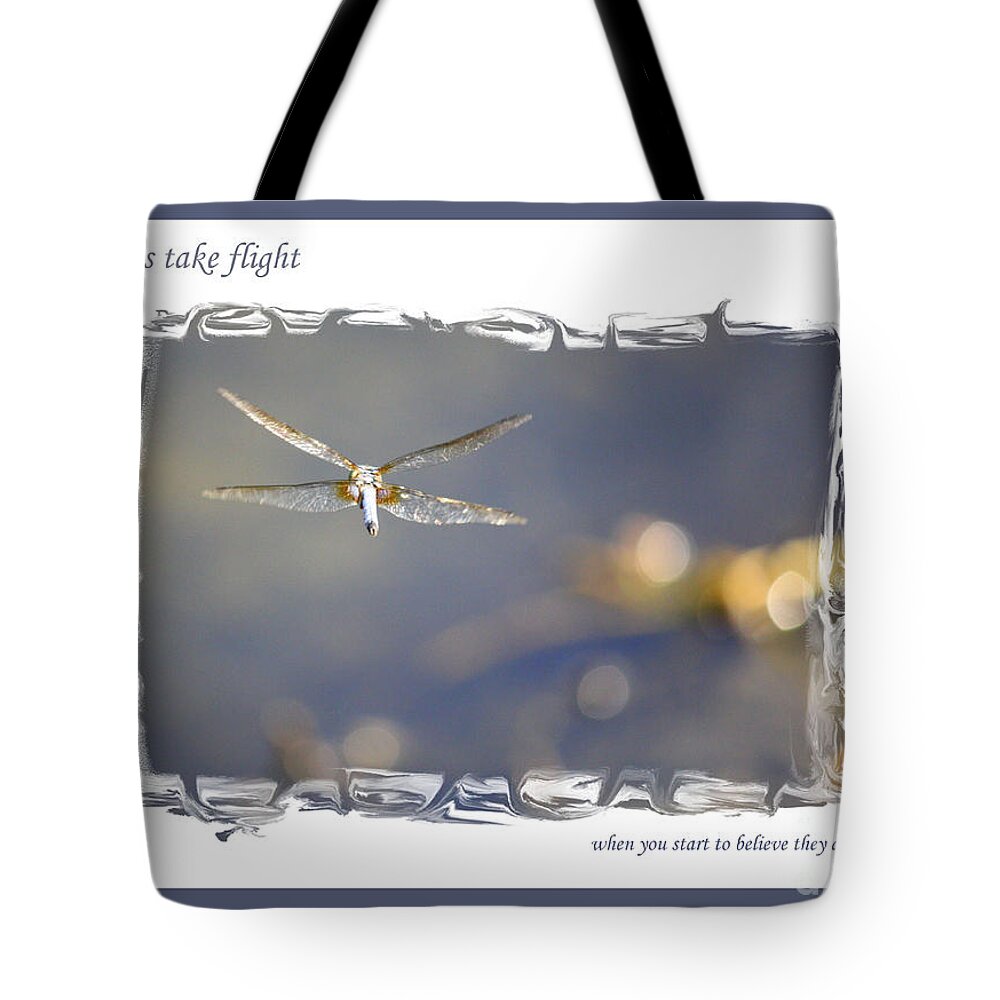 Greeting Cards Tote Bag featuring the photograph Dreams Take Flight Poster or Card by Carol Groenen