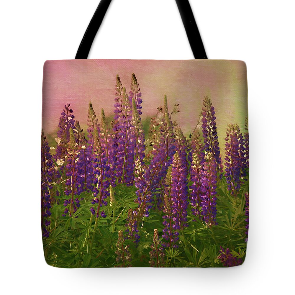 Lupin Tote Bag featuring the photograph Dreamy Lupin by Deborah Benoit