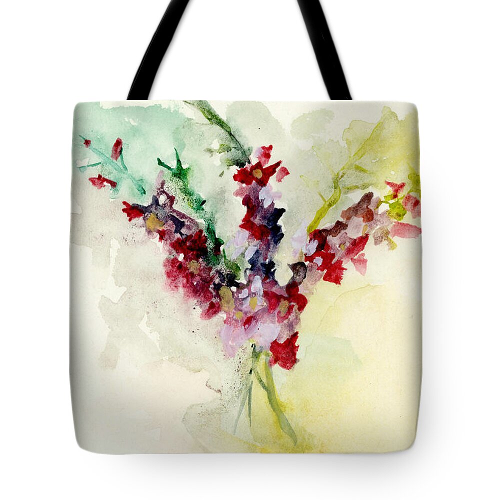 Bouquet Tote Bag featuring the painting Dreamy Orchid Bouquet by Lauren Heller