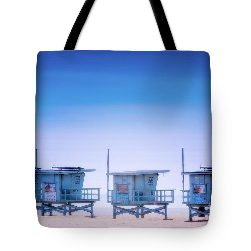 Santa Monica Tote Bag featuring the photograph Dreamy Santa Monica Beach by Doug Sturgess