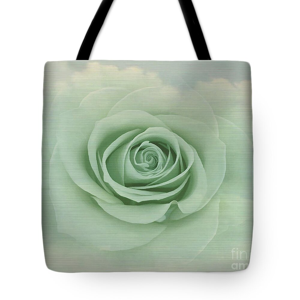 Dreamy Tote Bag featuring the painting Dreamy Vintage Floating Rose by Judy Palkimas