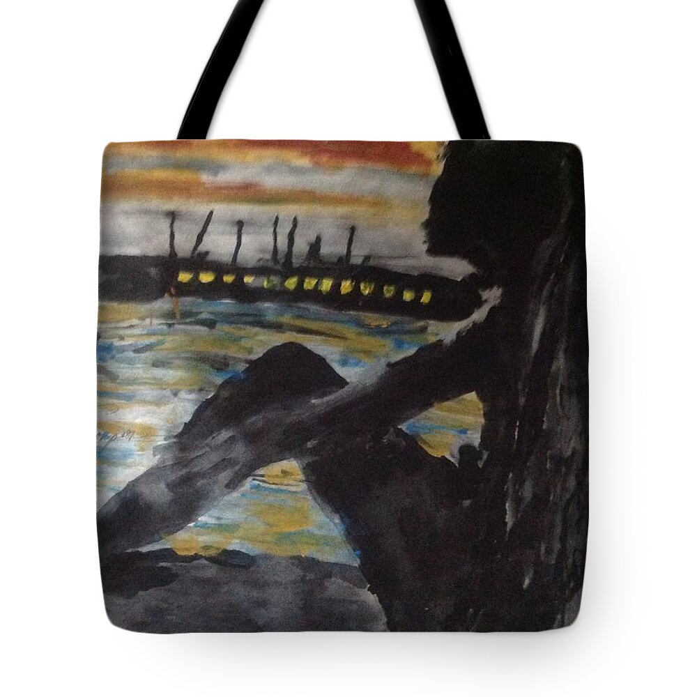 Dredlock Tote Bag featuring the photograph Dredlocks Woman sitting by the ocean by Love Art Wonders By God