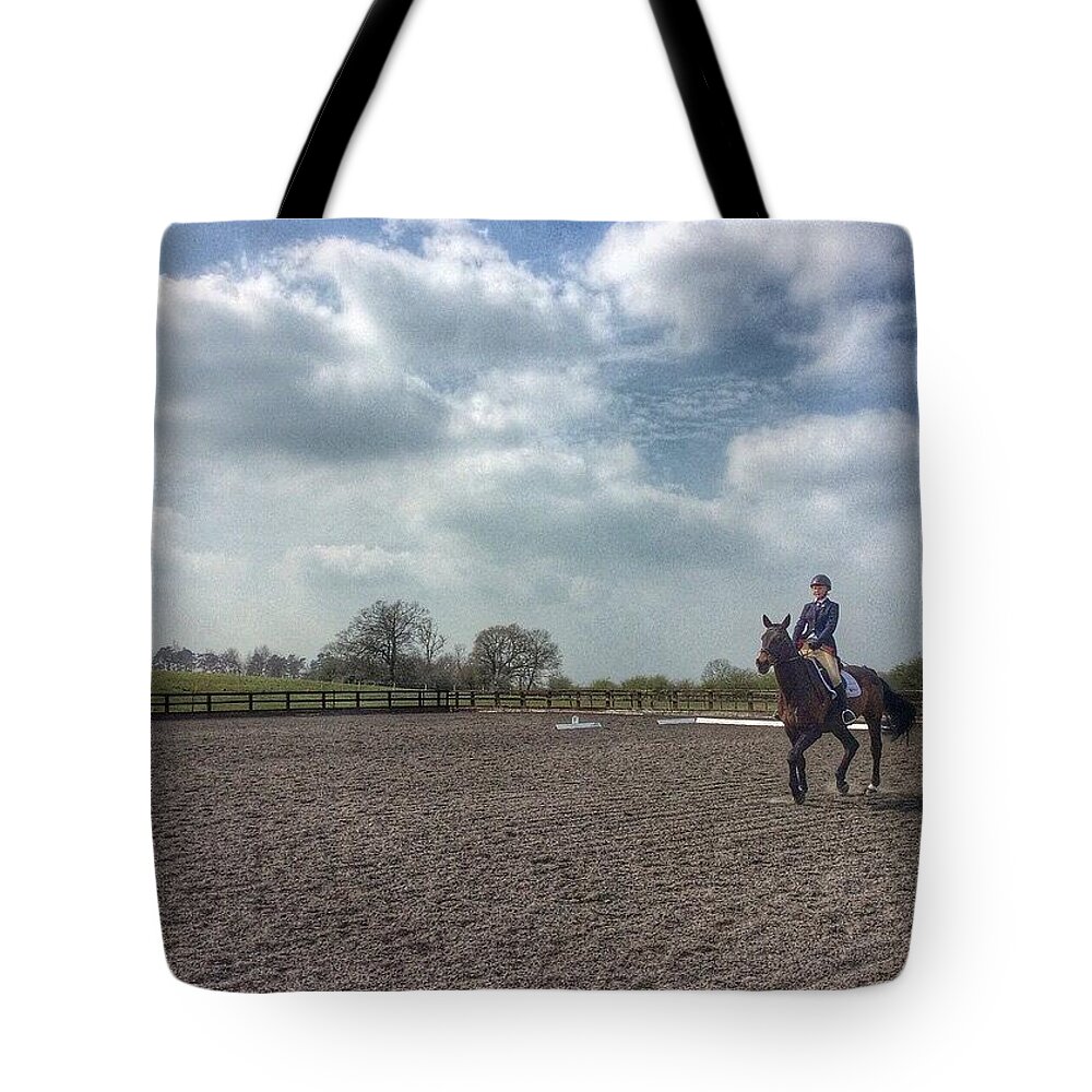 Horses Tote Bag featuring the photograph Dressage #horses #horse #horseriding by Abbie Shores