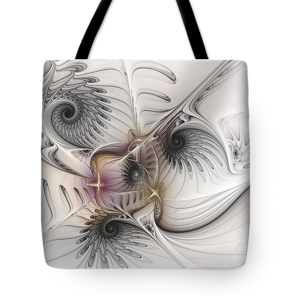Fractal Tote Bag featuring the digital art Dressed in Silk and Satin by Karin Kuhlmann