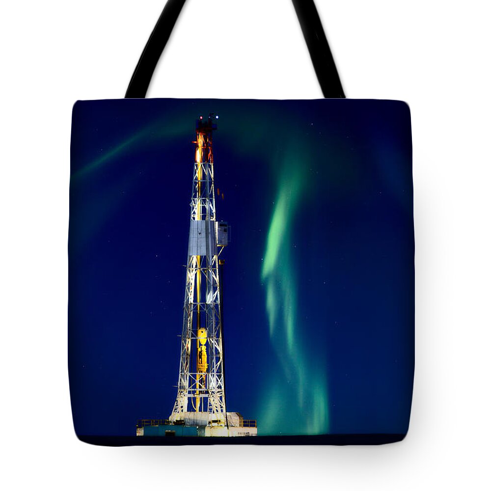 Platform Tote Bag featuring the photograph Drilling Rig Potash Mine Canada by Mark Duffy