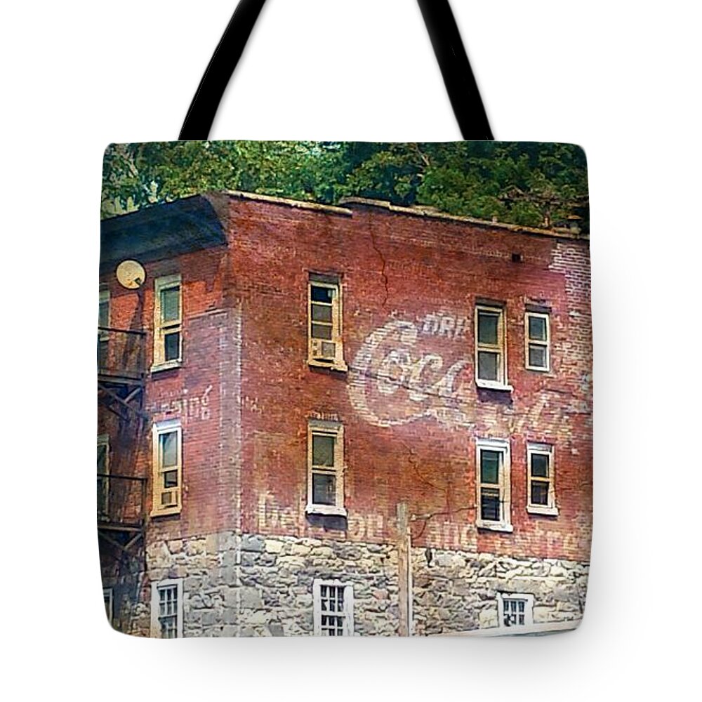 Coca Cola Tote Bag featuring the photograph Drink Coca Cola Ghost Sign by Beth Ferris Sale