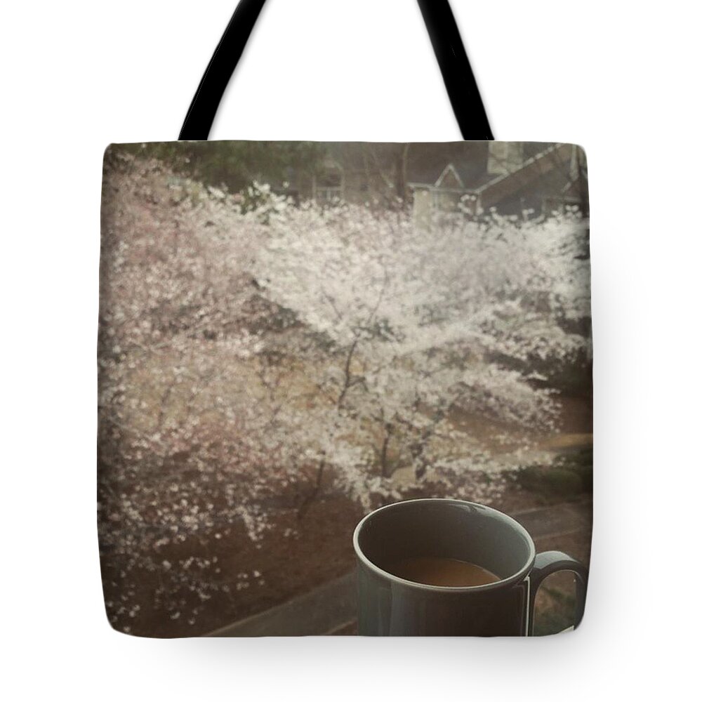  Tote Bag featuring the photograph Drinking My Coffee With The Dogwoods by Kelsie Colpitts
