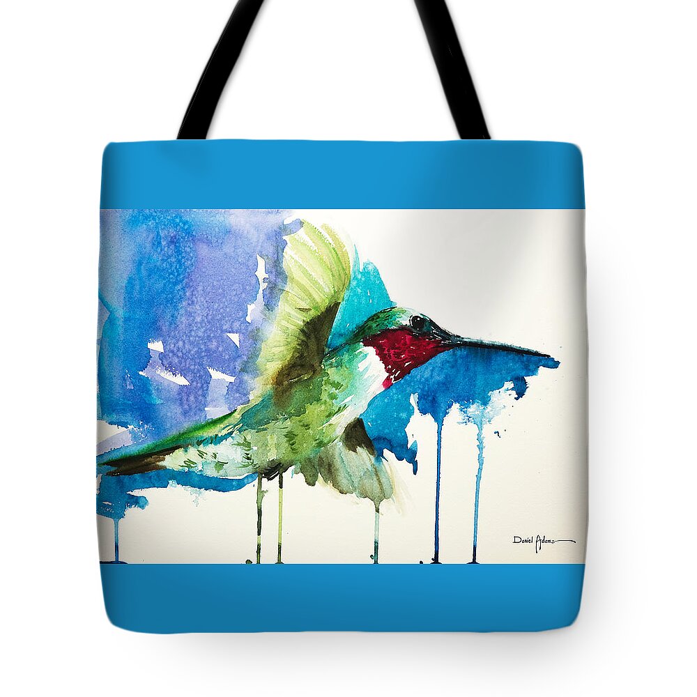 Hummingbird Tote Bag featuring the painting DA118 Drip Daniel Adams by Daniel Adams