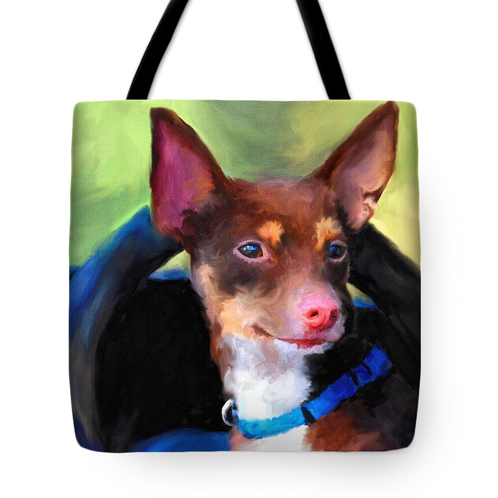 Rat Terrier Tote Bag featuring the painting Driver's Seat by Jai Johnson