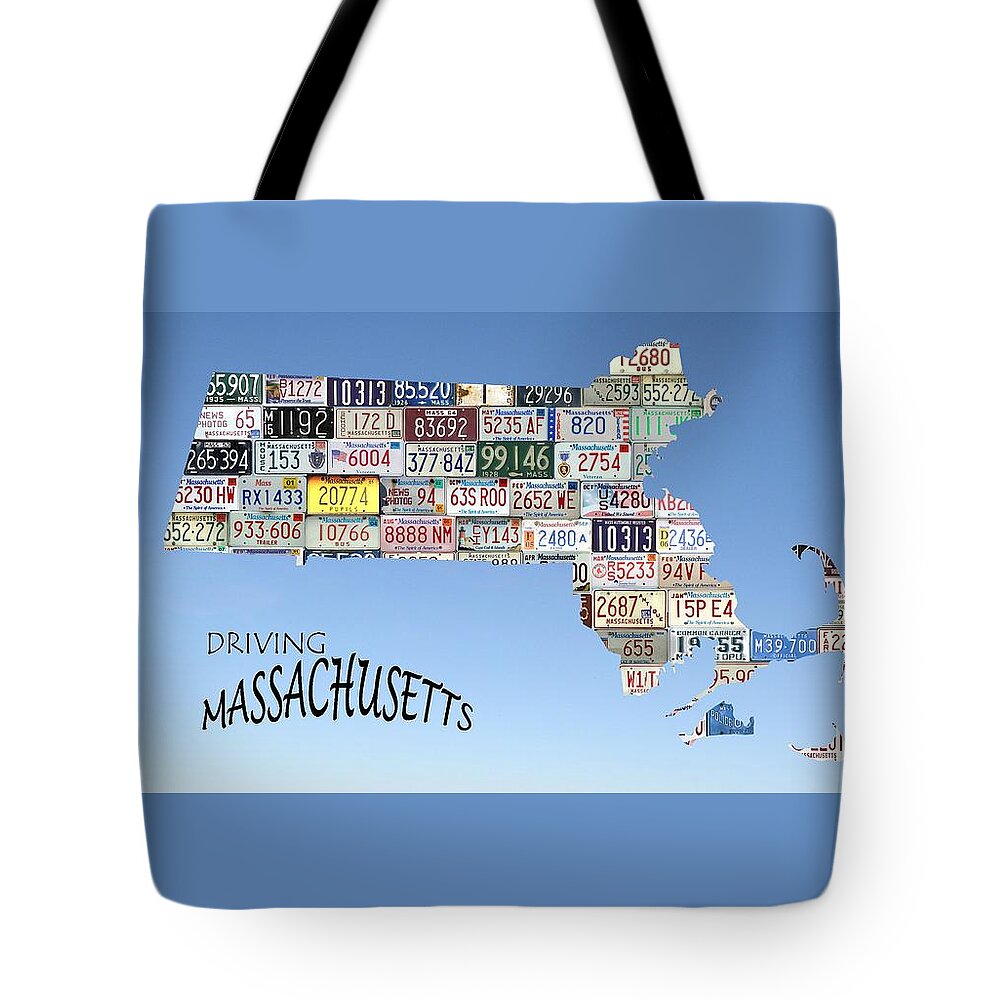Massachusetts State Map Tote Bag featuring the photograph Driving Massachusetts by Jewels Hamrick