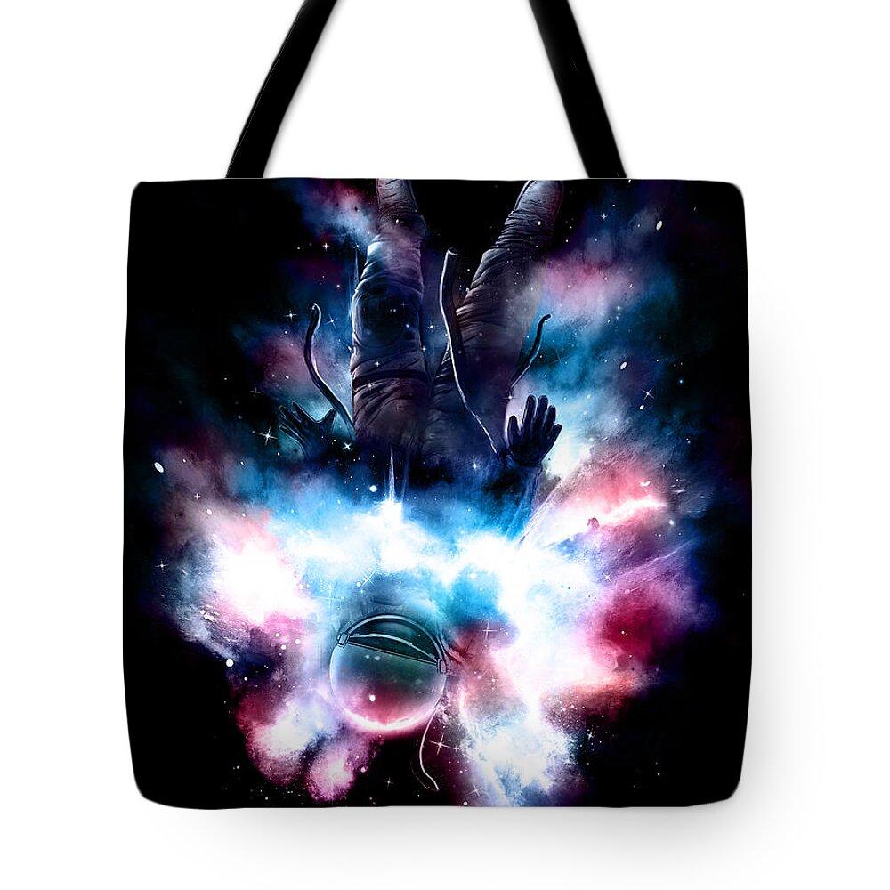 Space Tote Bag featuring the digital art Drop by Nicebleed 