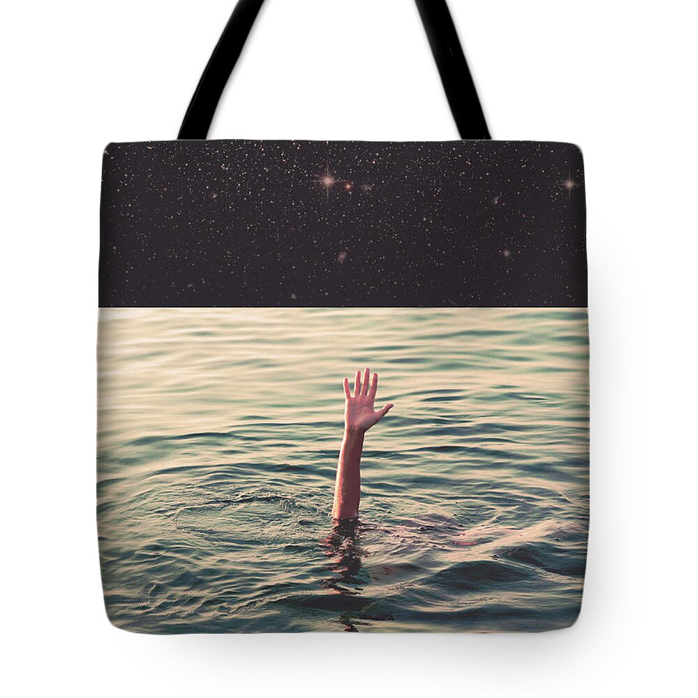 Collage Tote Bag featuring the photograph Drowned in space by Fran Rodriguez