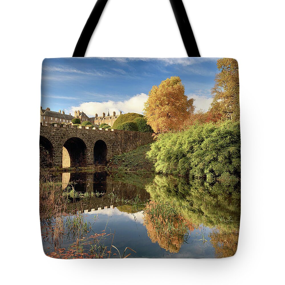 Drummond Castle Gardens Tote Bag featuring the photograph Drummond Garden Autumn by Grant Glendinning