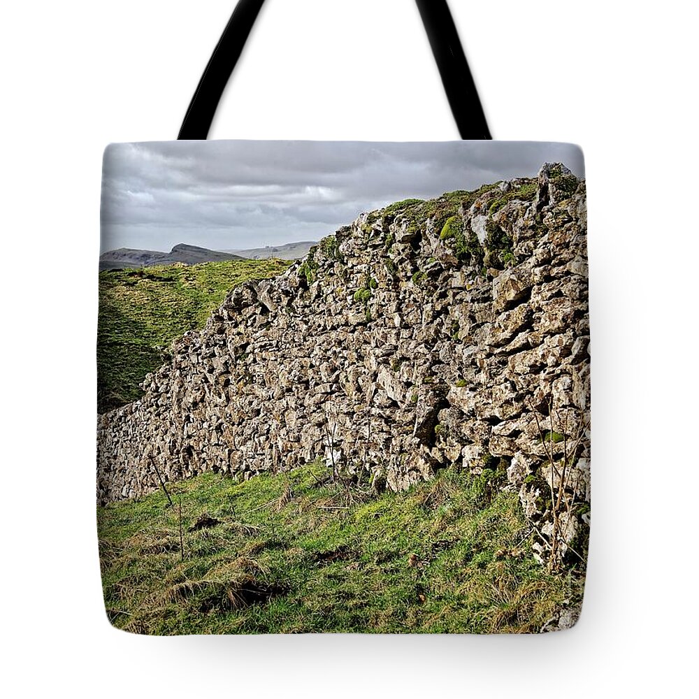 Yorkshire Dales Tote Bag featuring the photograph Dry Stone Wall in the Yorkshire Dales by Martyn Arnold