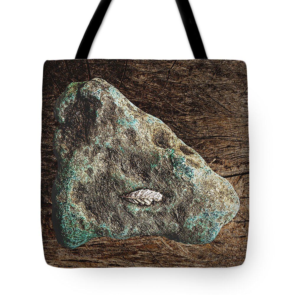 Wildflower Tote Bag featuring the photograph Dryas Leaf and Copper Nugget by Fred Denner