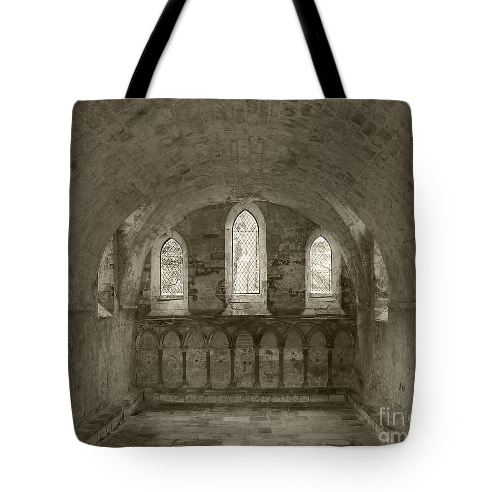 Dryburgh Tote Bag featuring the photograph Dryburgh. Vaults of Silence. by Elena Perelman