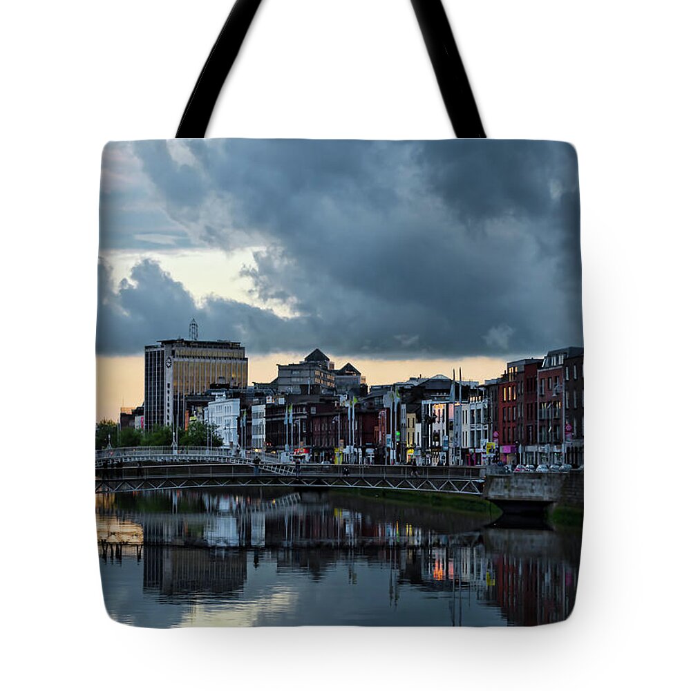 Dublin Sky At Sunset Tote Bag featuring the photograph Dublin Sky at Sunset by Sharon Popek