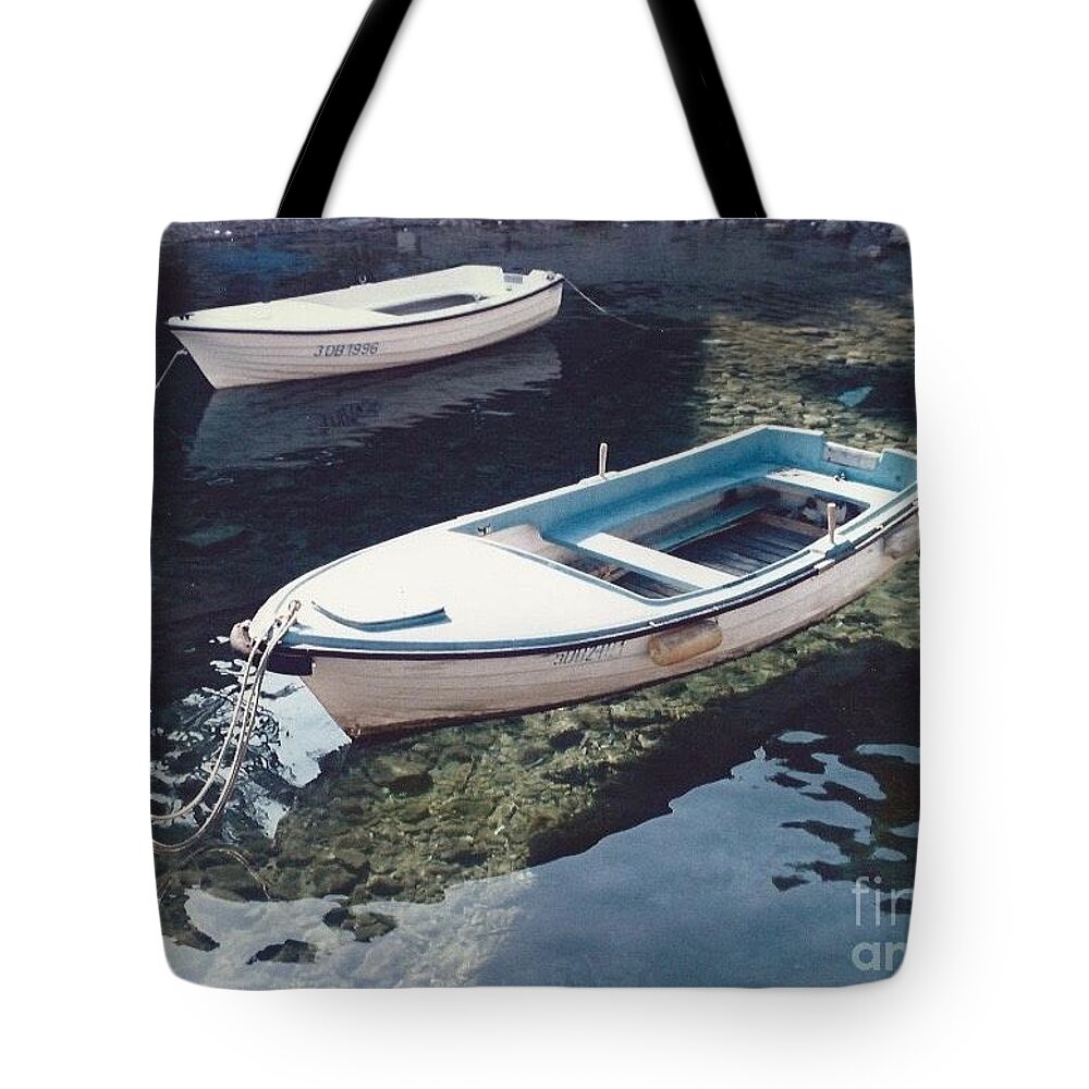 Boats Water Calm Floating Tote Bag featuring the photograph Dubrovnik Boats by J Doyne Miller
