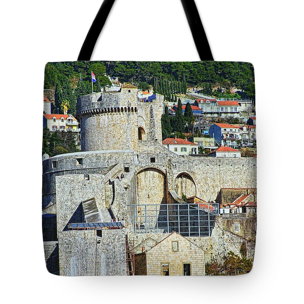Town Tote Bag featuring the photograph Dubrovnik City Walls - Minceta by Jasna Dragun