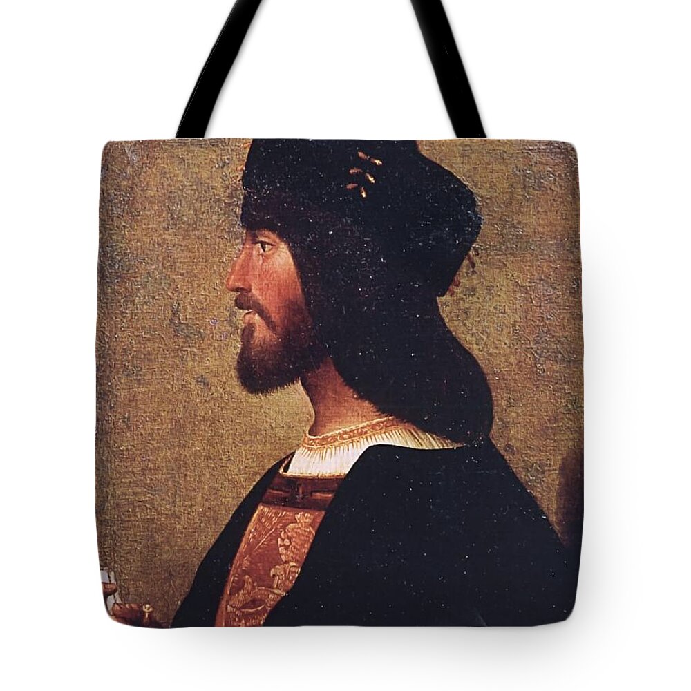 Cesare Tote Bag featuring the painting Duca Valentino by Bartolomeo Veneto