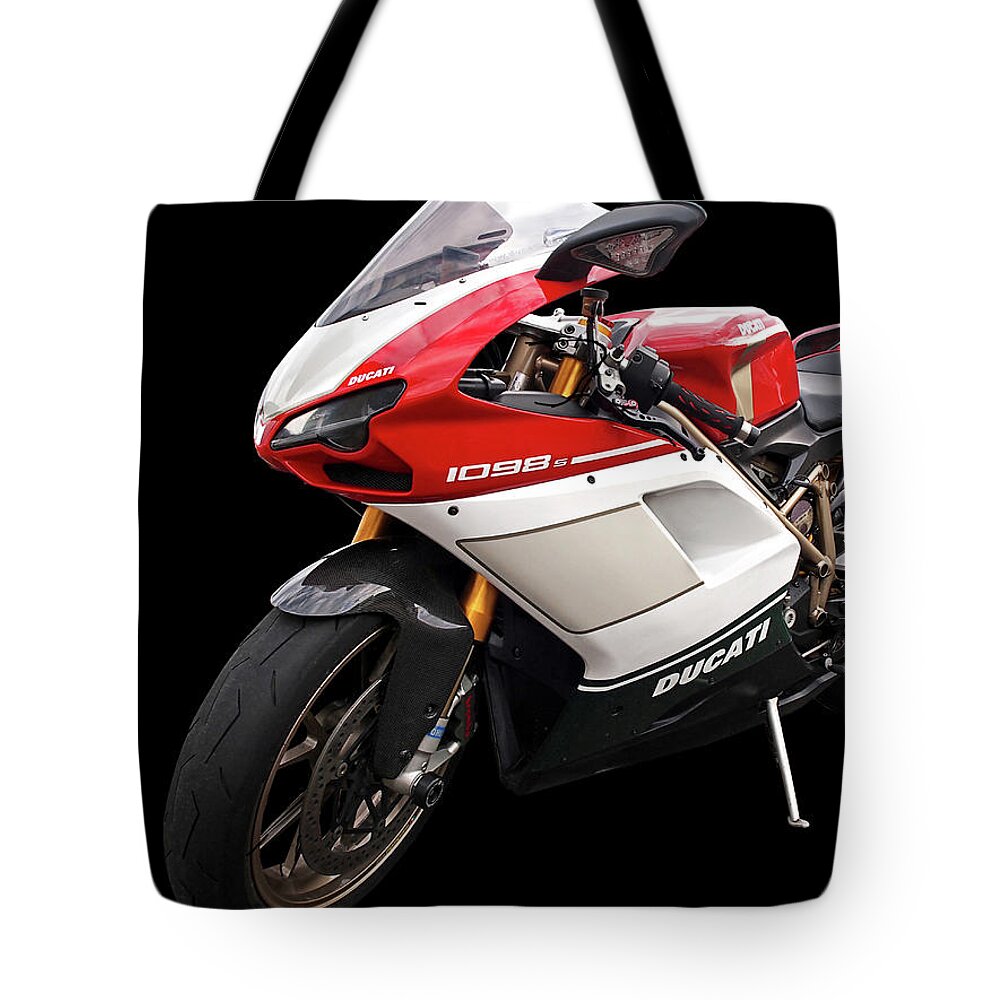 Motorcycle Tote Bag featuring the photograph Ducati 1098s Motorcycle by Gill Billington