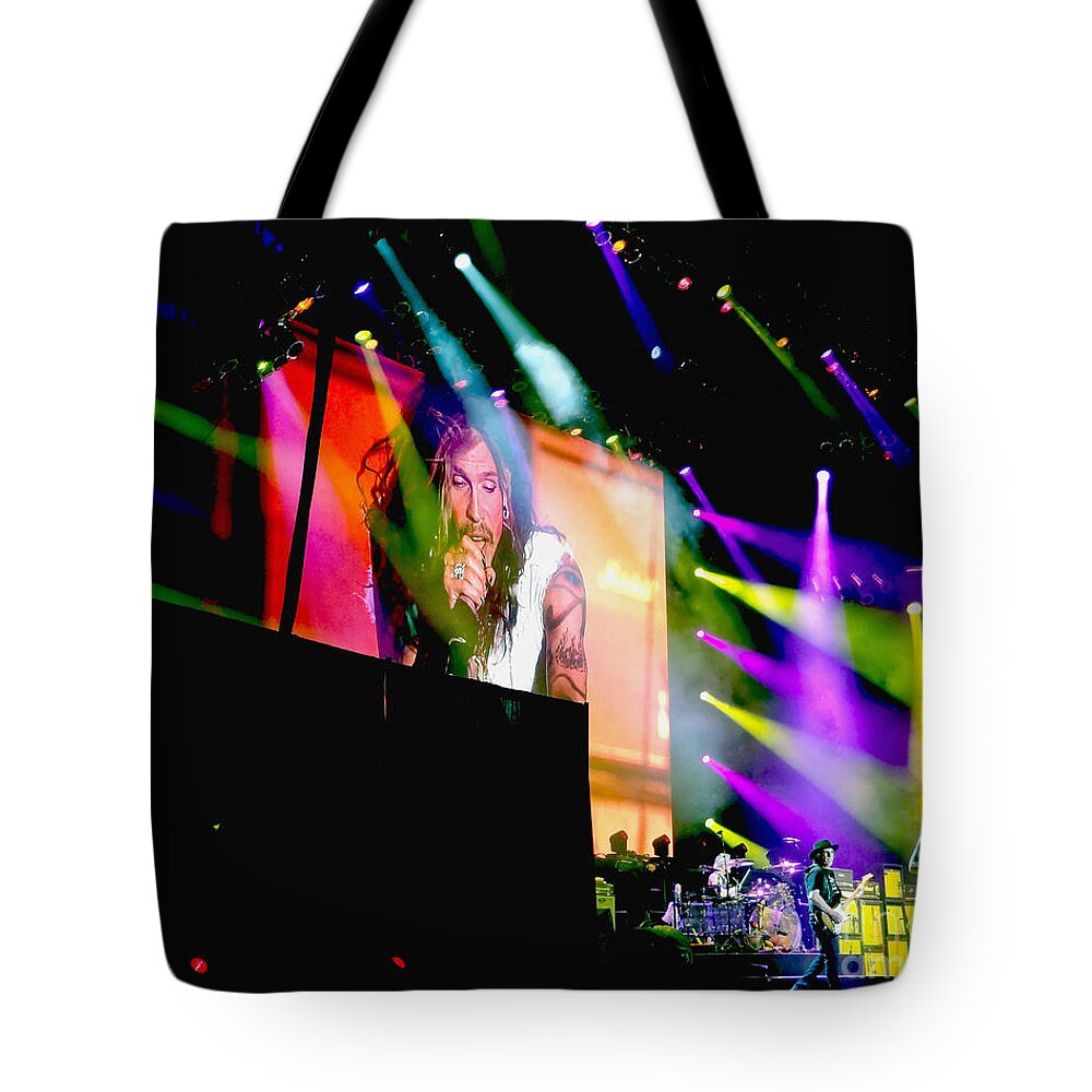 Digital Photography Tote Bag featuring the photograph Sweet Emotion. Aerosmith Live by Tanya Filichkin