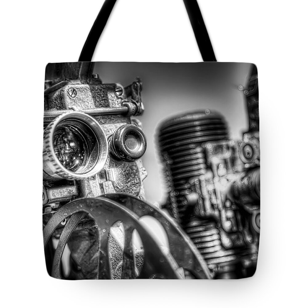 Film Tote Bag featuring the photograph Dueling Projectors by Scott Norris
