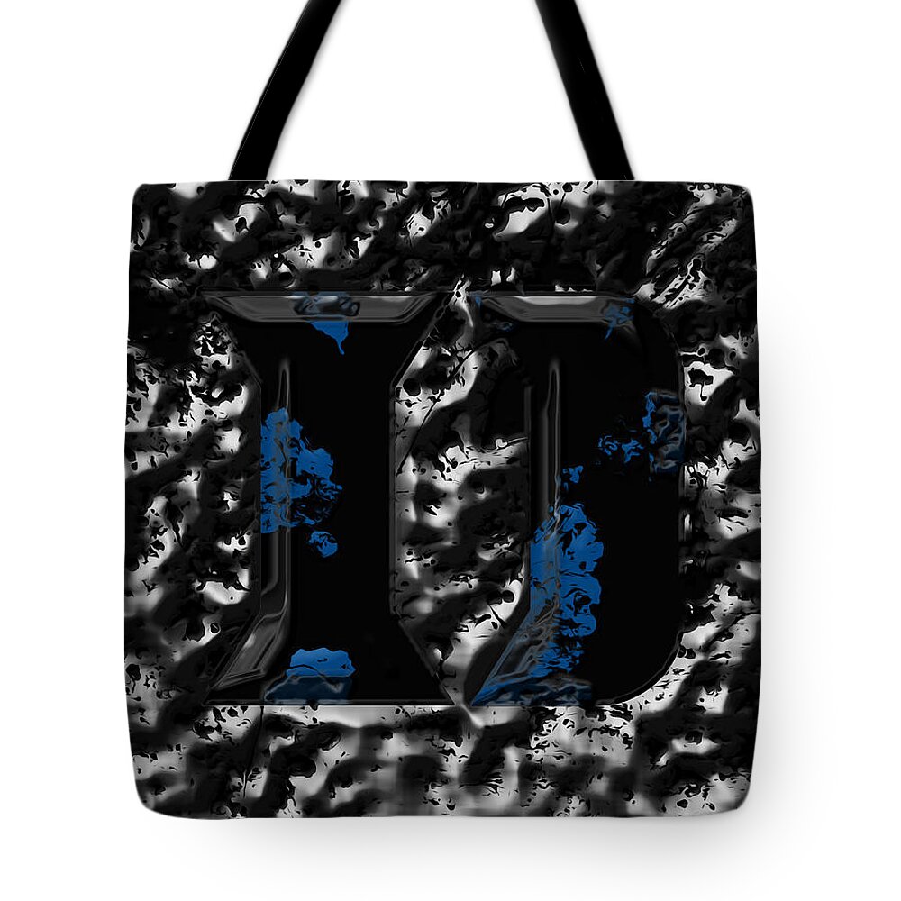 Duke Tote Bag featuring the mixed media Duke Blue Devils 1b by Brian Reaves