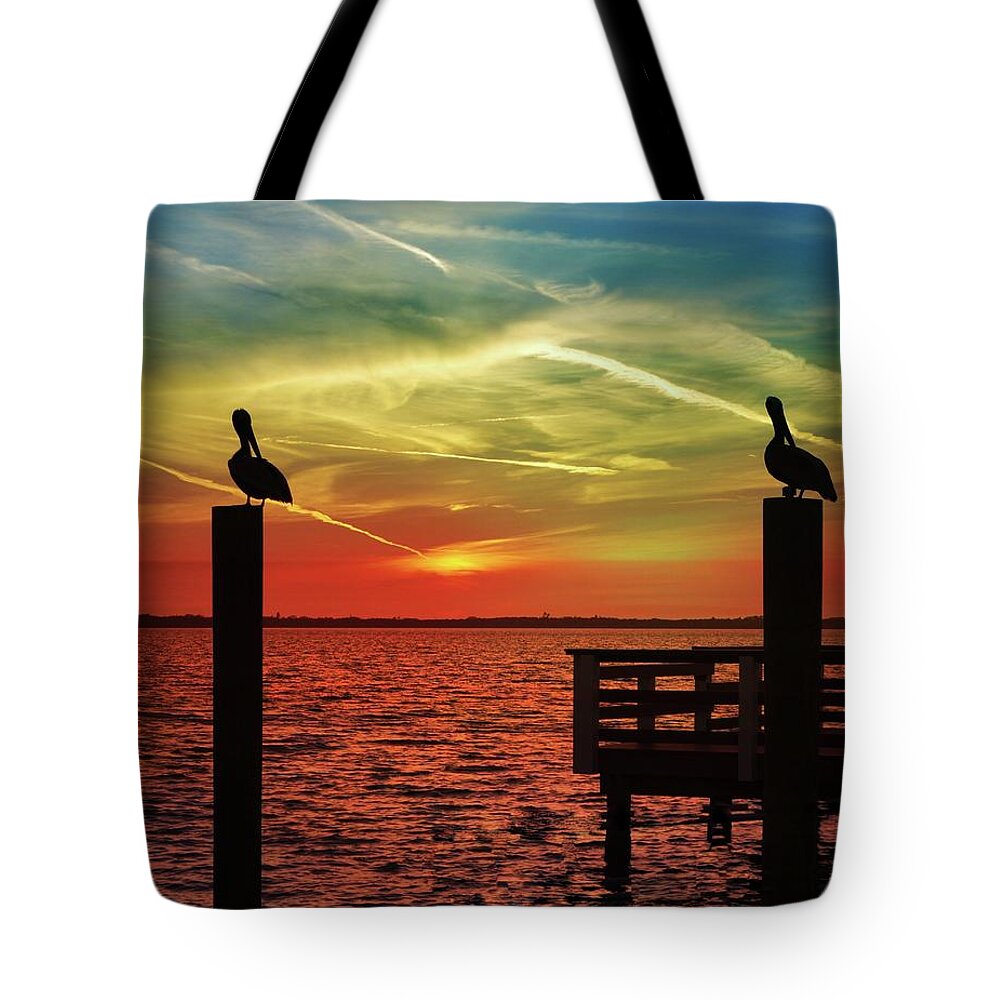 Sunset Tote Bag featuring the photograph Dunedin Sunset by Stoney Lawrentz