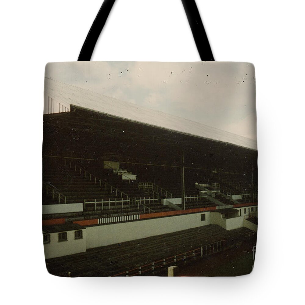  Tote Bag featuring the photograph Dunfermline Athletic - East End Park - Main Stand 1 - 1980s by Legendary Football Grounds