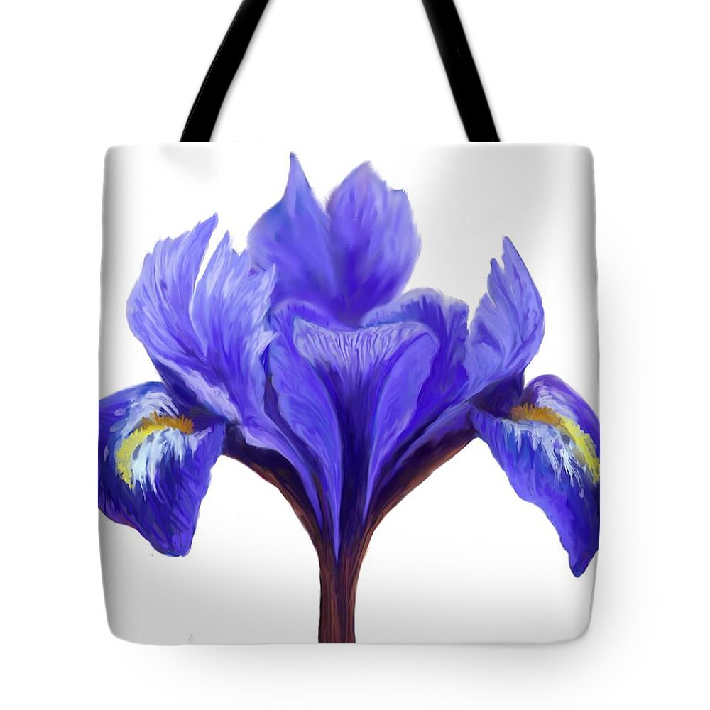 Dutch Iris Tote Bag featuring the digital art Dutch Iris by Cynthia Westbrook