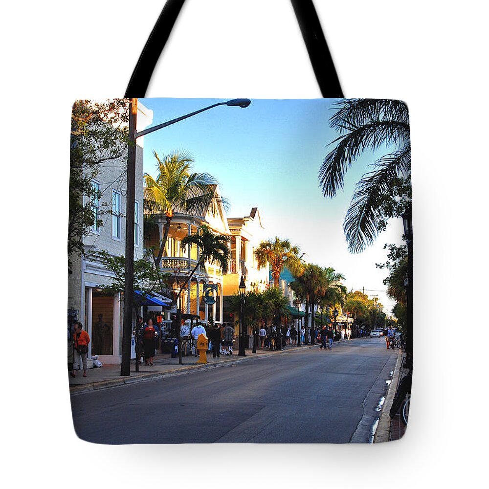 Key West Tote Bag featuring the photograph Duval Street in Key West by Susanne Van Hulst