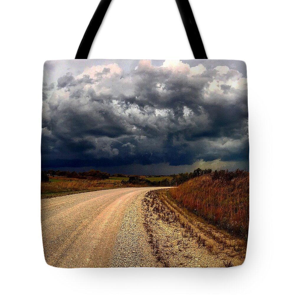 Wabaunsee Tote Bag featuring the digital art Dying Tornadic Supercell by Michael Oceanofwisdom Bidwell