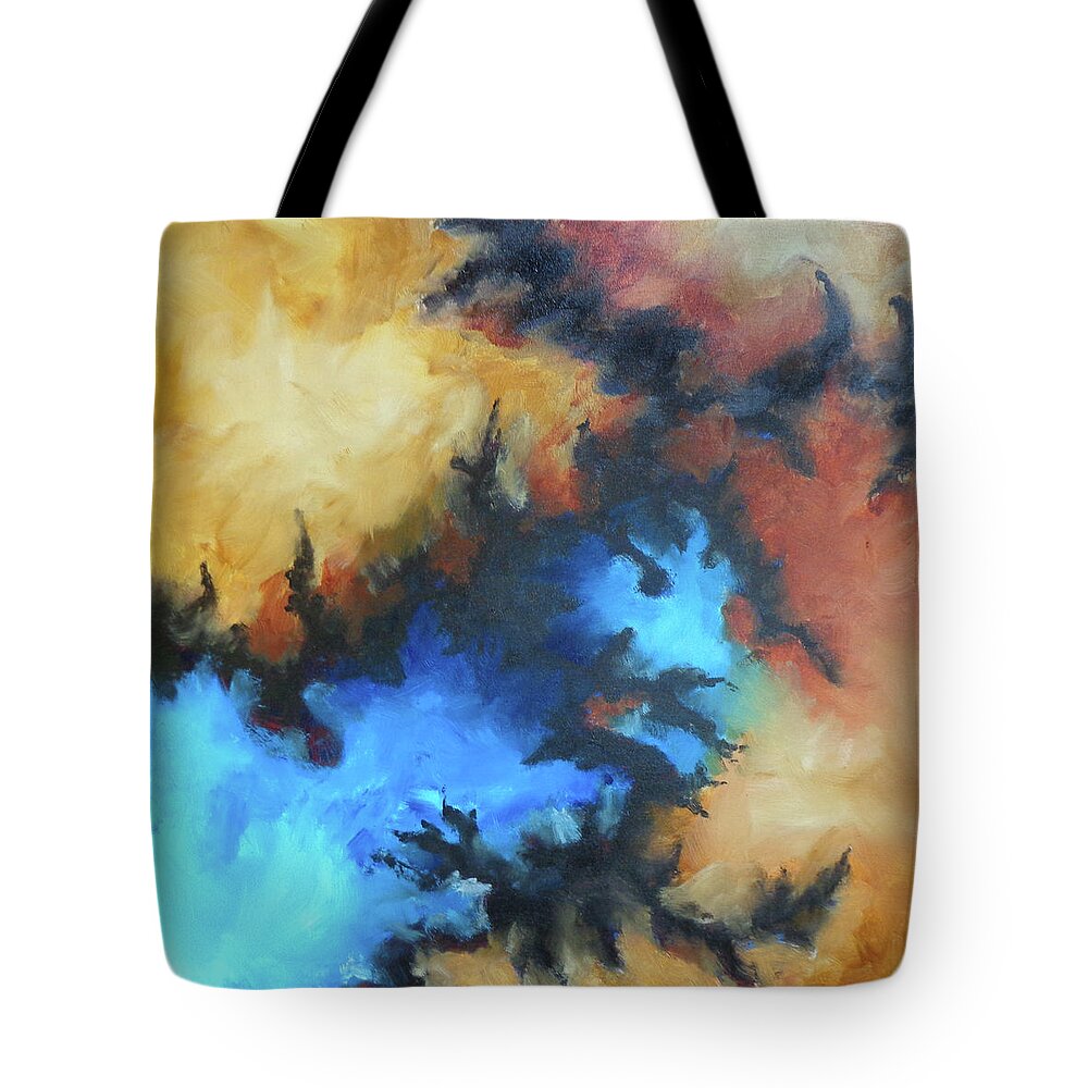 Abstract Tote Bag featuring the painting Dynasty Expressionist Painting by Karla Beatty