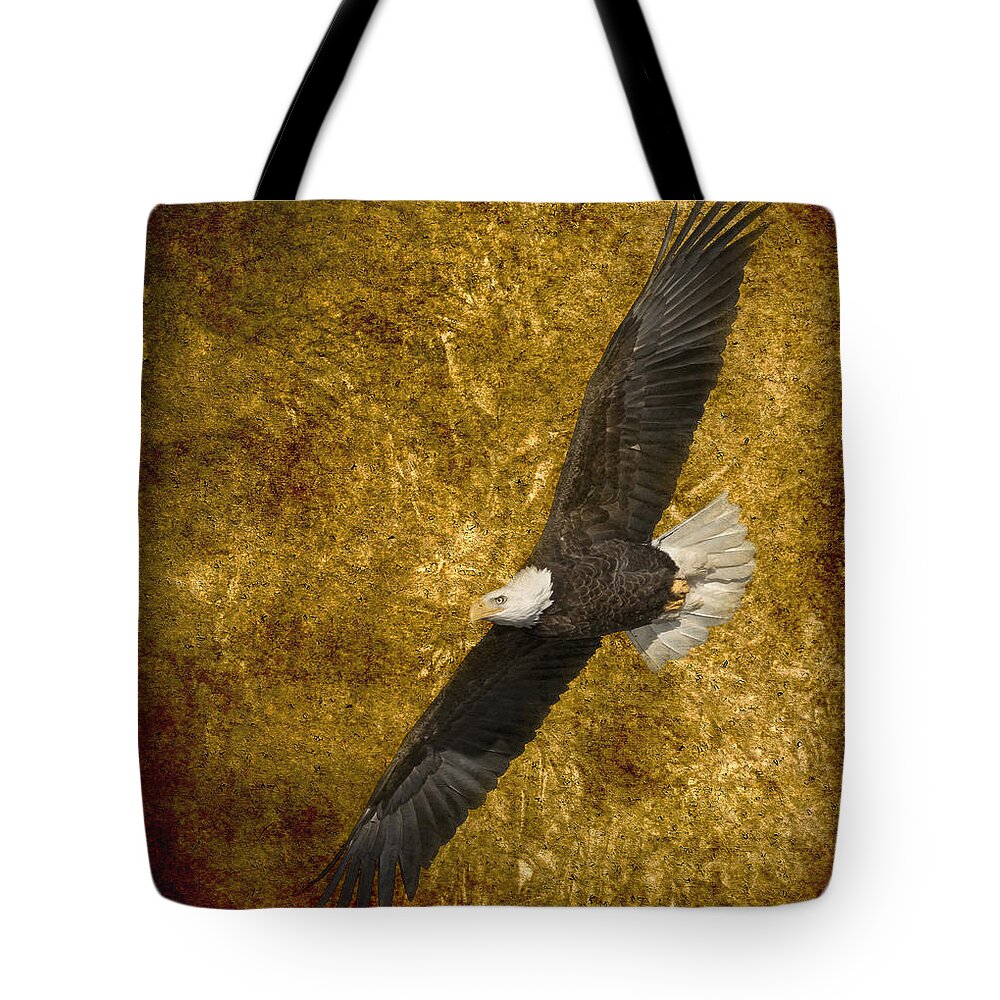 American Bald Eagle Tote Bag featuring the photograph Eagle On Fire 2016 by Thomas Young