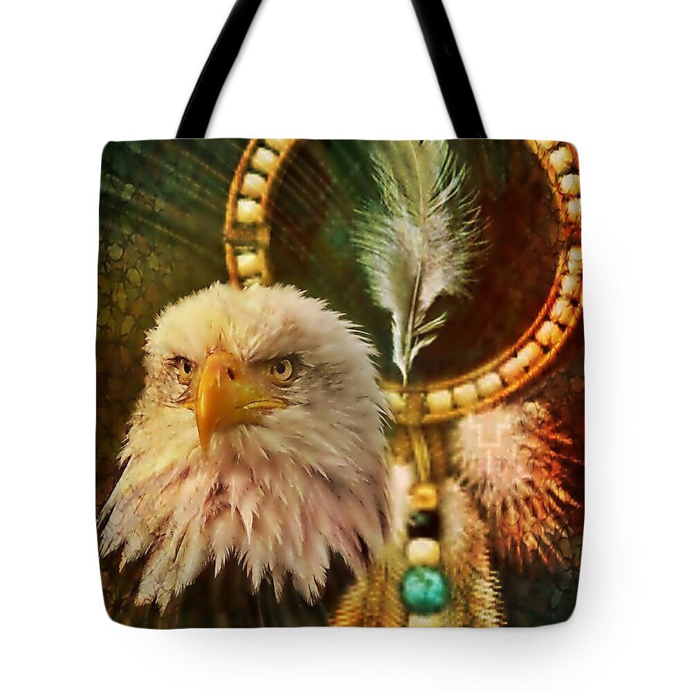 Eaglehead Tote Bag featuring the digital art Eaglehead by Maria Urso