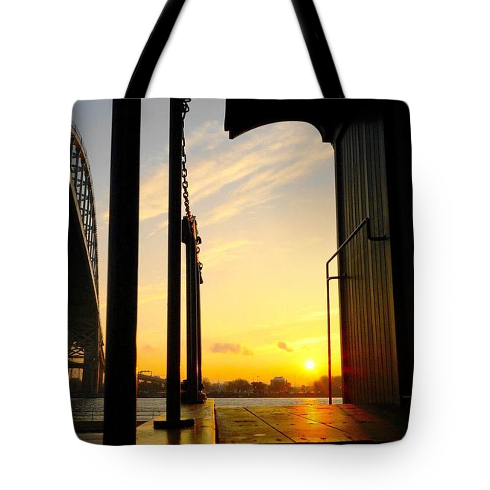 Port Huron Tote Bag featuring the photograph Early Morning at Edison Depot by J R Sanders