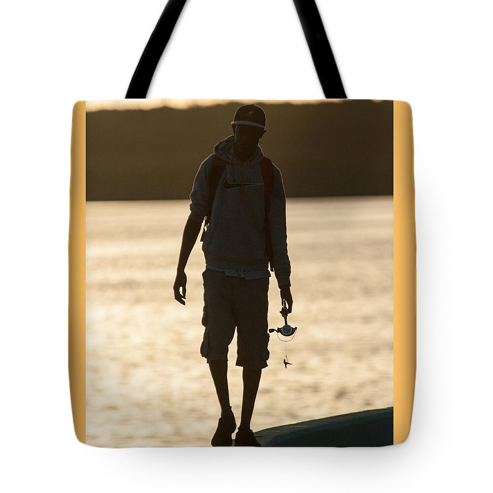 Color Image Tote Bag featuring the photograph Early morning fishing by Brian Green