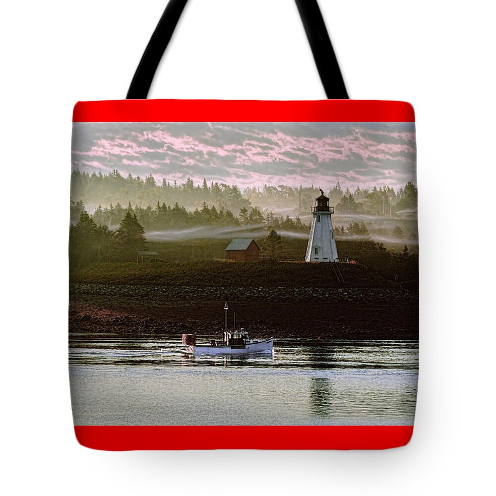 Mulholland Point Lighthouse Tote Bag featuring the photograph Early Morning Light On Mulholland Point Lighthouse by Marty Saccone