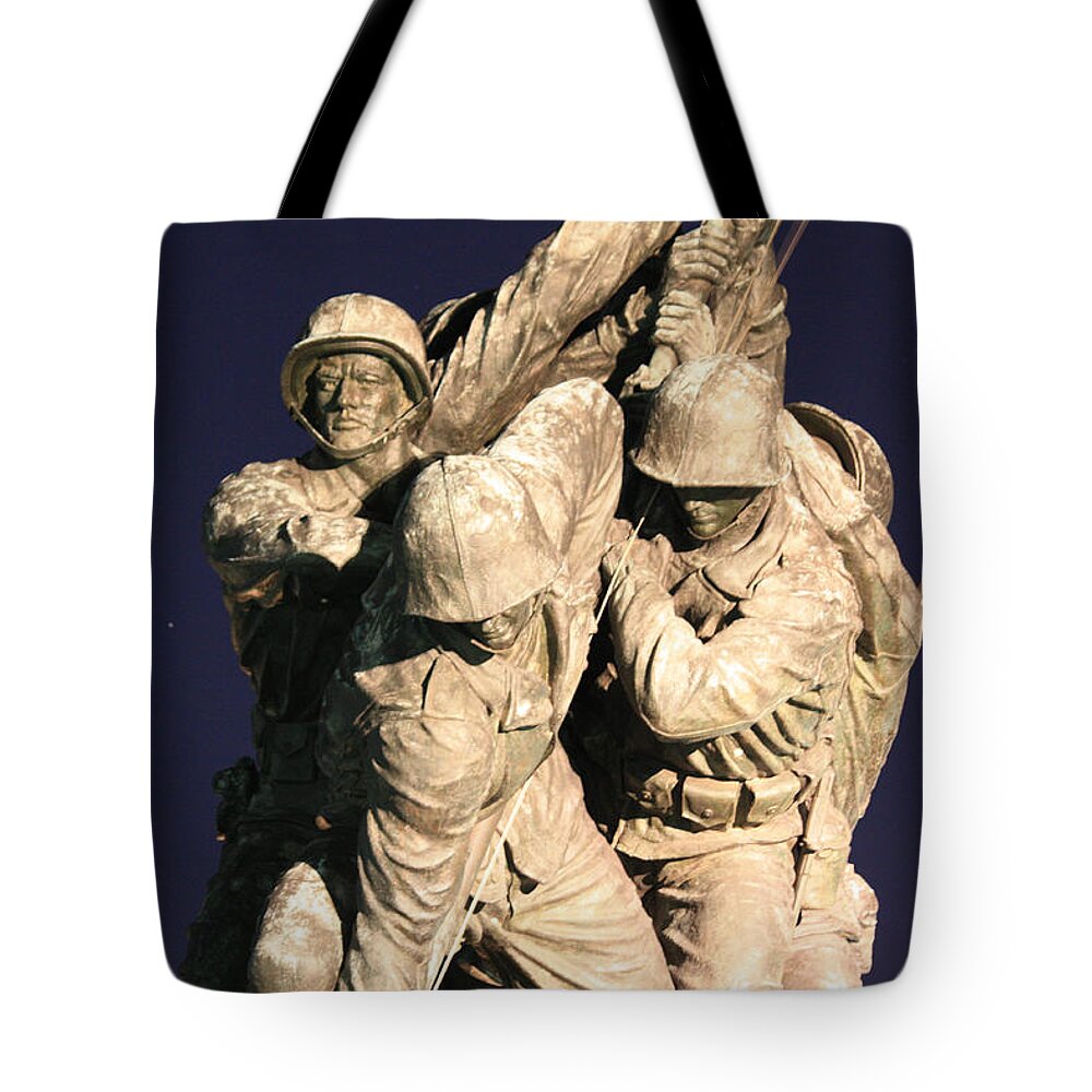 Early Tote Bag featuring the photograph Early Washington Mornings - Team Iwo Jima by Ronald Reid