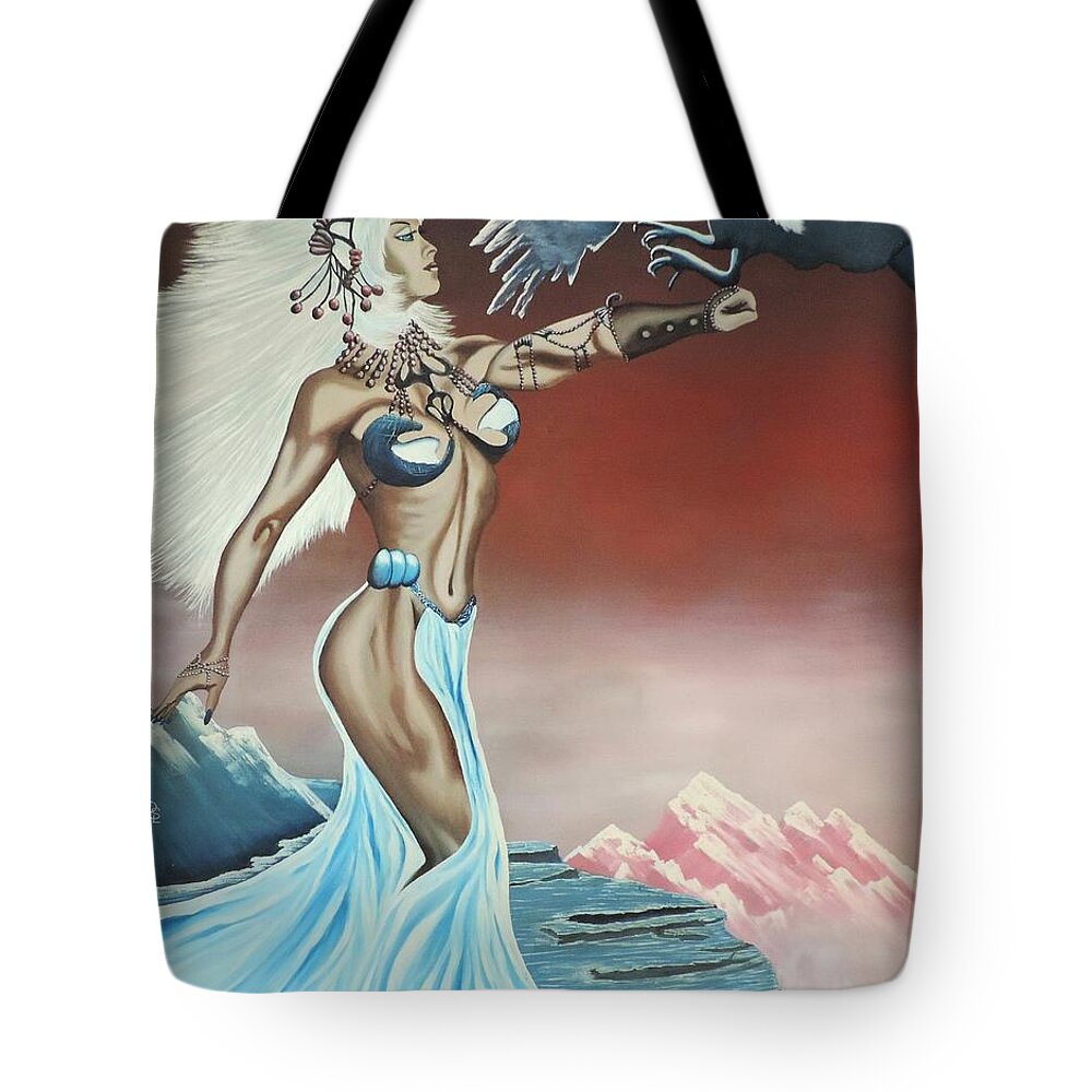 Fantasy Tote Bag featuring the painting Earth Angel by Dianna Lewis