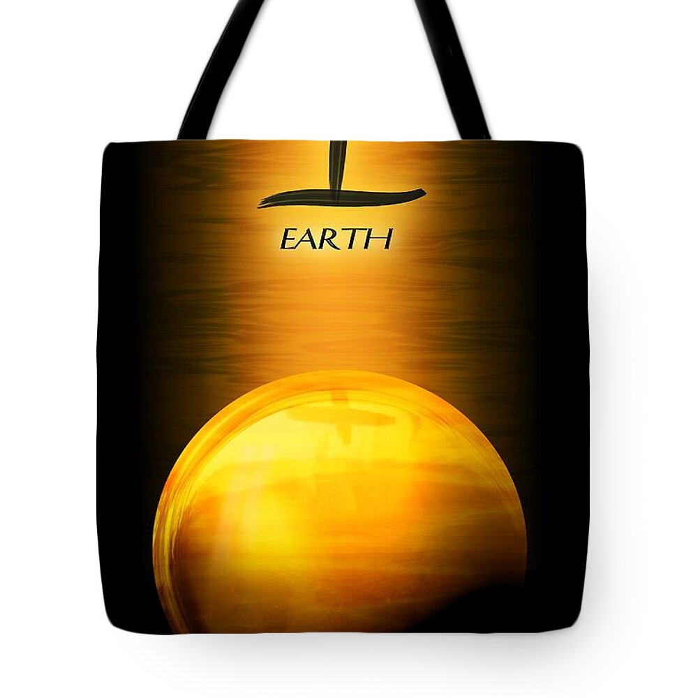 John Wills Art Tote Bag featuring the digital art Earth Elemental Sphere by John Wills
