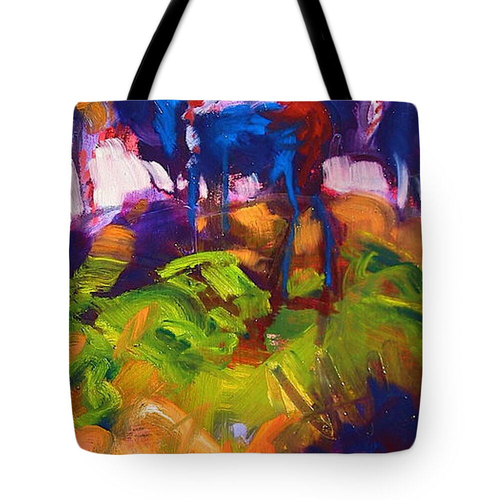 Indians Tote Bag featuring the painting Earth People by Les Leffingwell