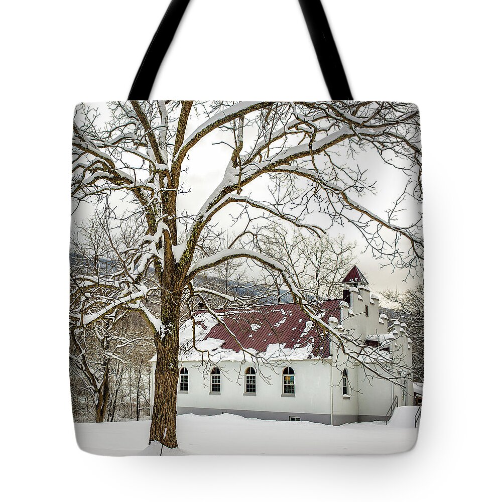Landscape Tote Bag featuring the photograph East Chapel Church by Joe Shrader