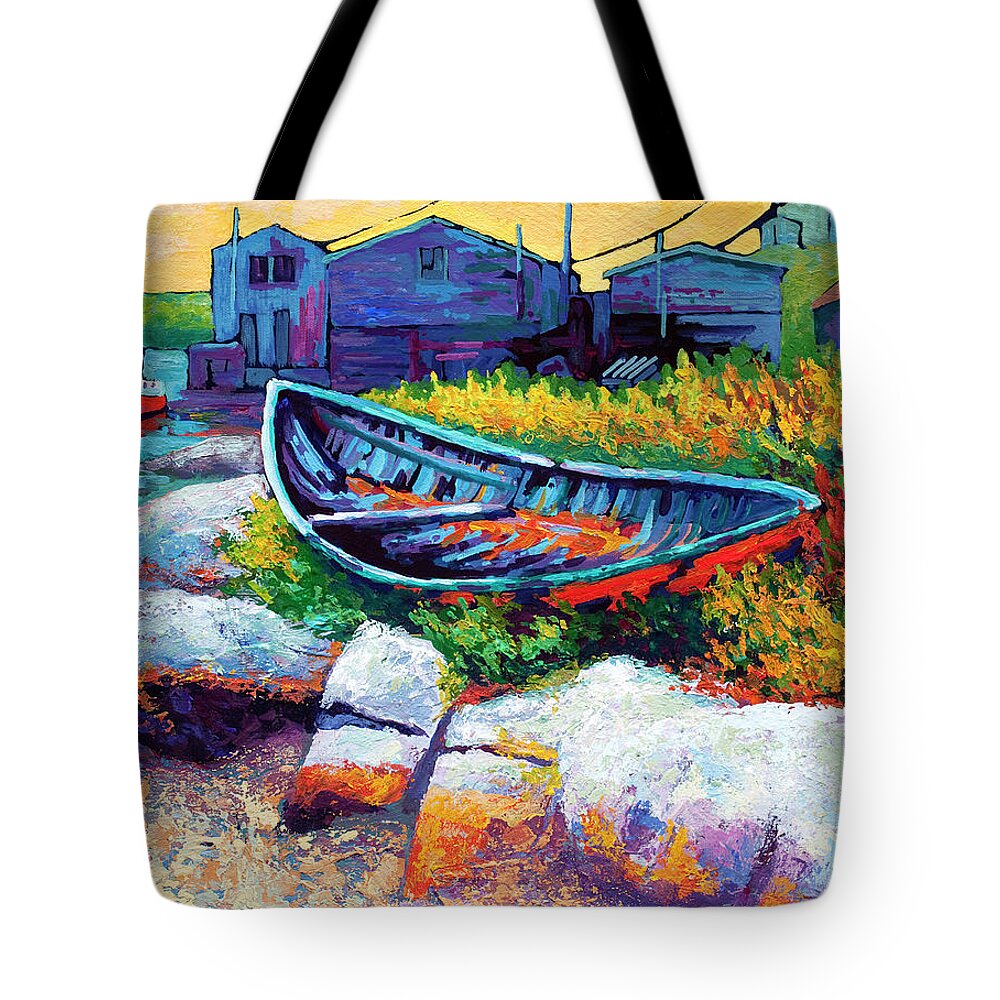 Boat Tote Bag featuring the painting East Coast Boat by Marion Rose