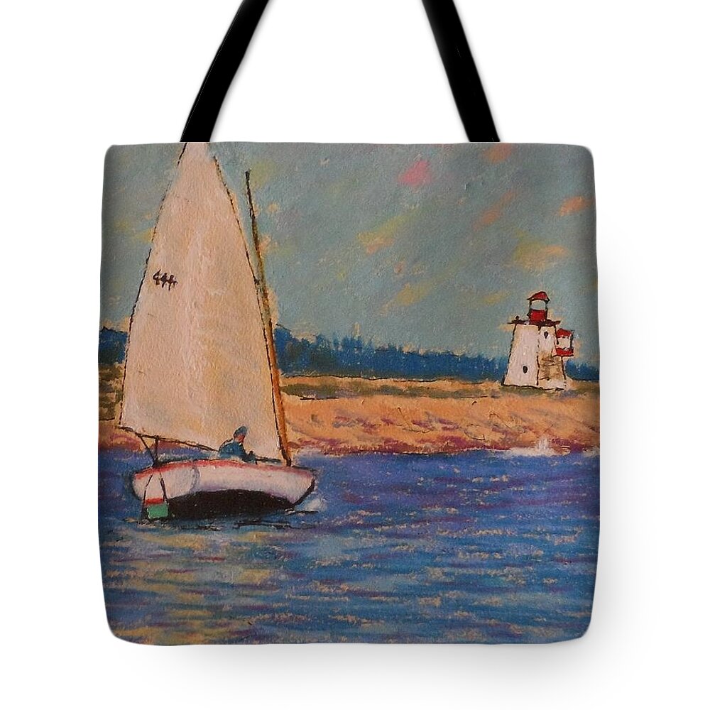 Pastels Tote Bag featuring the pastel East of Peggy's cove by Rae Smith PAC
